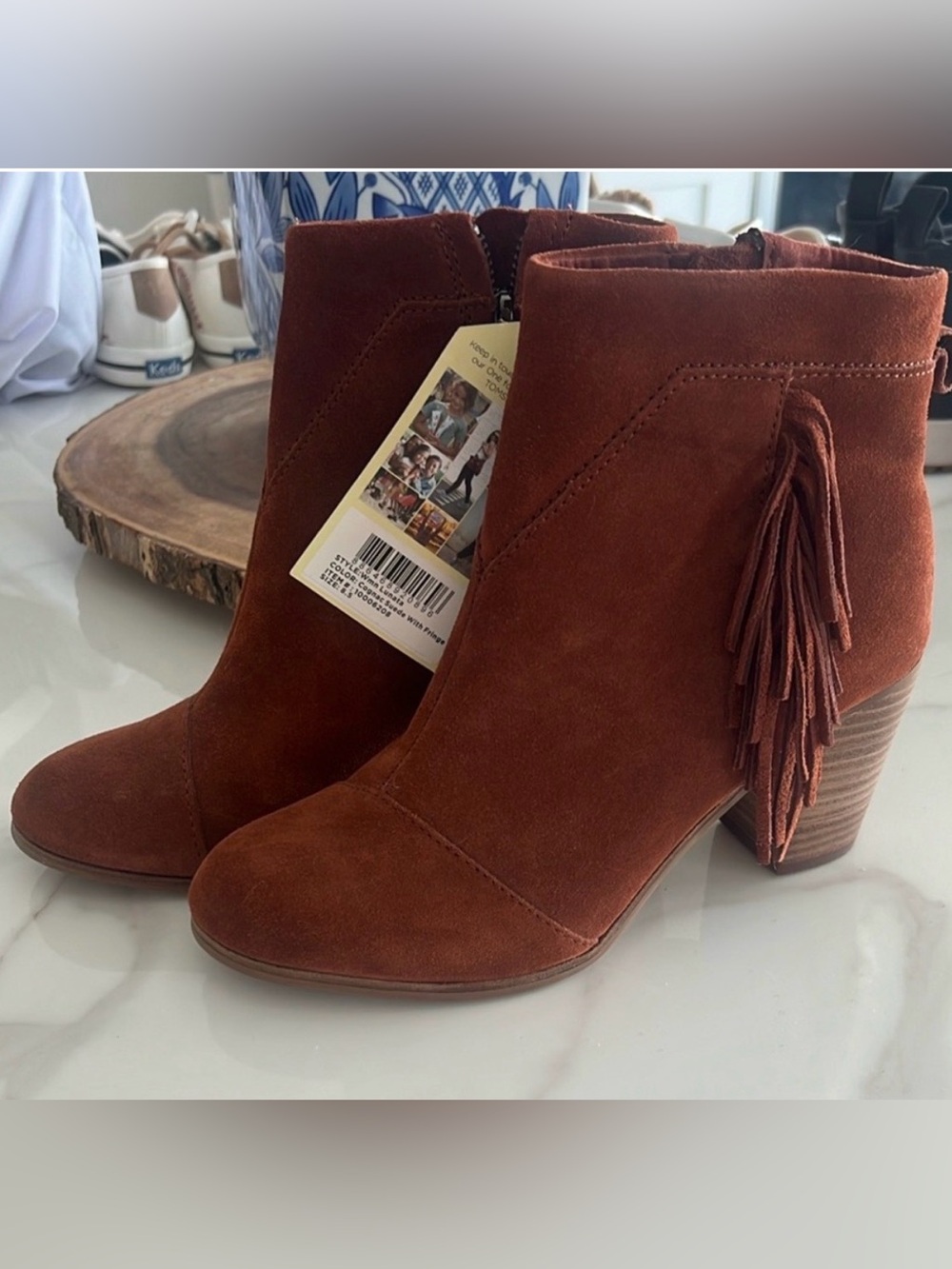 Fringe Suede Ankle Boots by Tom’s NWT